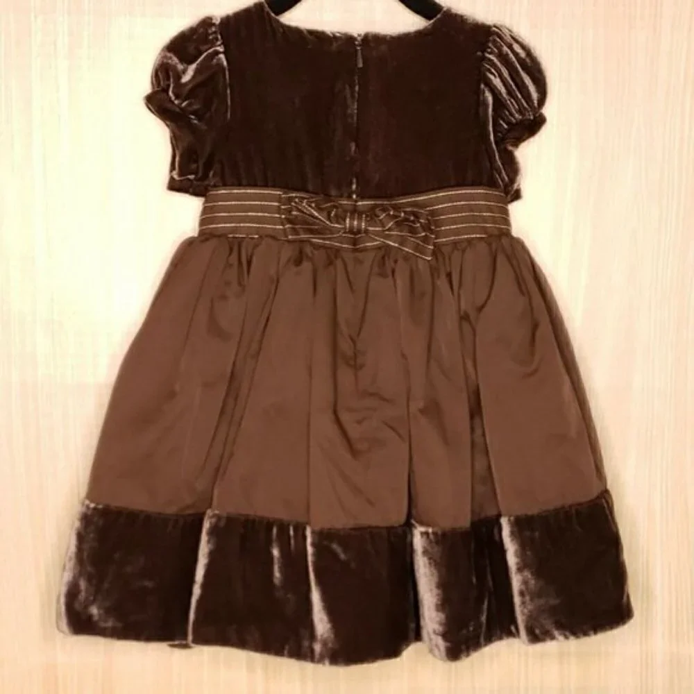Gymboree Toddler Brown Velvet & Taffeta Feel Dress